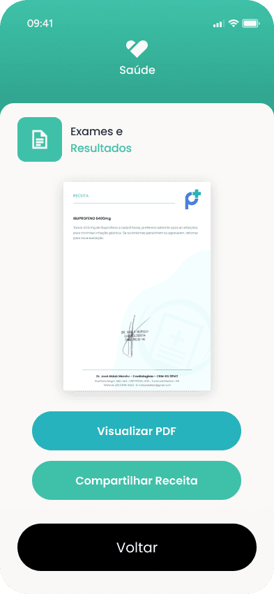 Mostrar a receita do médico