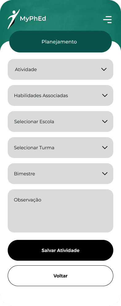 Cadastro de Planejamento