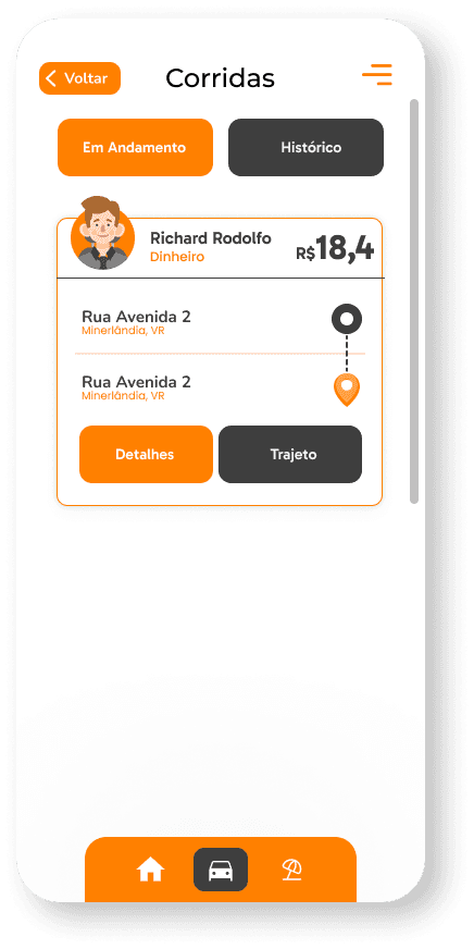 Corrida em andamento